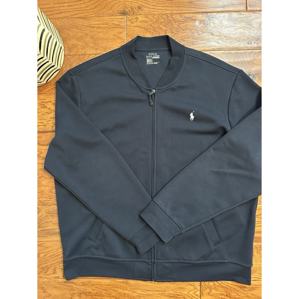 Polo Ralph Lauren Performance Mens XXL Navy Blue Interlock Full Zip Jacket Pony